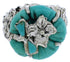 Turquoise Flower Dragonfly Silver Southwestern Ring Size 5-3/4 YX89598