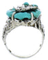 Turquoise Flower Dragonfly Sterling Silver Southwestern Ring Size 7-3/4 YX89599