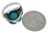Southwest Turquoise Silver Flower Dragonfly Ring Size 4-3/4 EX23328