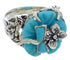 Southwest Turquoise Flower Dragonfly Jewelry Ring Size 5-1/4 EX23349