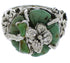 Southwest Turquoise Silver Flower Dragonfly Ring Size 4-3/4 EX23384
