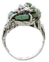 Southwest Turquoise Silver Flower Dragonfly Ring Size 4-3/4 EX23384