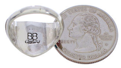 Southwest Sterling Silver Multicolor Inlay Ring Size 8-1/2 EX22455