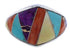Multicolor Inlay Sterling Silver Jewelry Ring Size 8-3/4 EX22463
