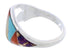 Sterling Silver Southwest Multicolor Inlay Ring Size 8-1/2 EX22469