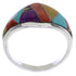 Multicolor Inlay Sterling Silver Jewelry Ring Size 8-3/4 EX22463