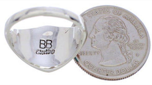 Sterling Silver Southwest Multicolor Inlay Ring Size 8-1/2 EX22469