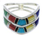 Southwest Sterling Silver Multicolor Inlay Ring Size 4-3/4 VX58491