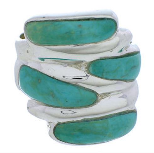 Silver Jewelry Southwest Turquoise Ring Size 5-3/4 FX21951