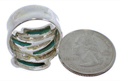Silver Jewelry Southwest Turquoise Ring Size 5-3/4 FX21951