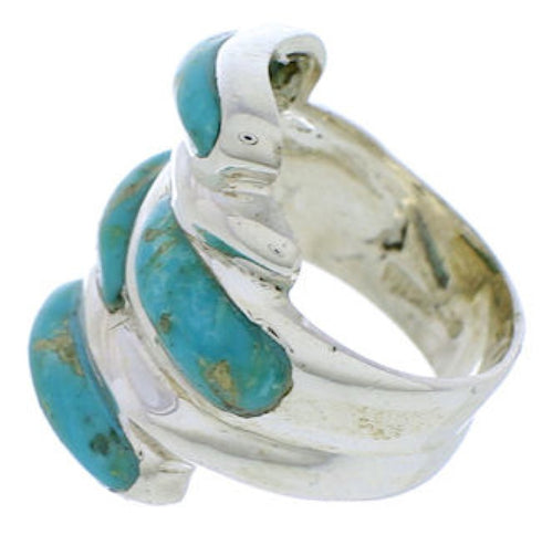 Southwest Jewelry Silver Turquoise Ring Size 7-1/4 FX21956