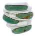 Southwestern Sterling Silver Turquoise Ring Size 5-3/4 FX21977
