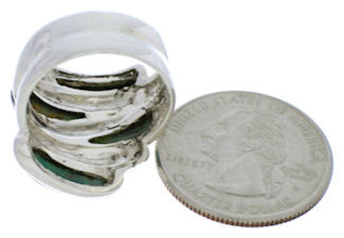 Turquoise Inlay Sterling Silver Ring Size 6-1/4 FX21985