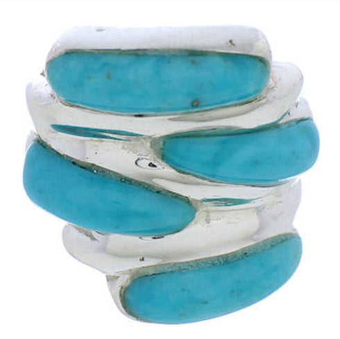 Southwestern Jewelry Turquoise Silver Ring Size 8-1/2 FX22007