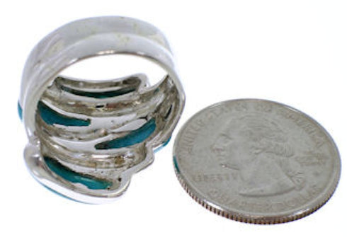 Southwestern Jewelry Turquoise Silver Ring Size 8-1/2 FX22007