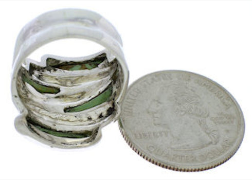 Sterling Silver Southwestern Turquoise Ring Size 5 FX22278