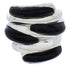 Sterling Silver Jet Inlay Southwest Ring Size 8-3/4 FX22073