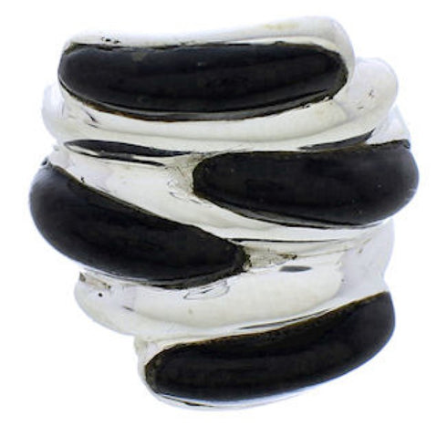 Sterling Silver Jet Ring Size 7-1/4 FX22065