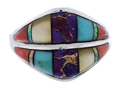 Sterling Silver Multicolor Southwest Jewelry Ring Size 6-3/4 MX23412