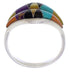 Sterling Silver Jewelry Turquoise Multicolor Ring Size 7-3/4 MX23425