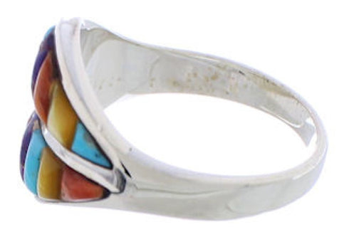 Silver Multicolor Jewelry Southwestern Ring Size 8-3/4 MX23462