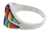 Southwest Sterling Silver Multicolor Jewelry Ring Size 7-3/4 MX23468