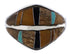 Tiger Eye Jewelry Multicolor Inlay Silver Ring Size 7-1/2 MX23505