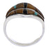 Tiger Eye Multicolor Inlay Sterling Silver Ring Size 7-3/4 MX23485