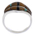 Tiger Eye Jewelry Multicolor Inlay Silver Ring Size 7-1/2 MX23505