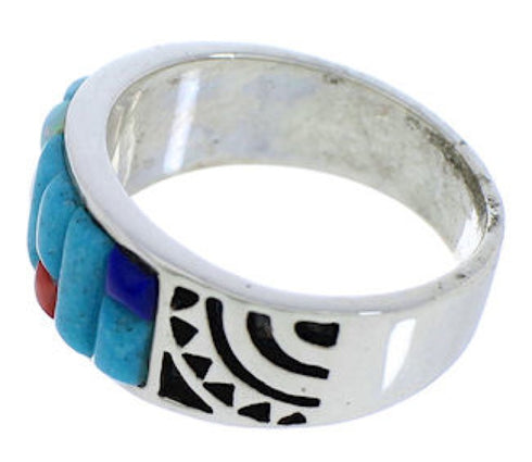 Southwest Multicolor Turquoise Jewelry Ring Size 6-3/4 Jewelry VX36248