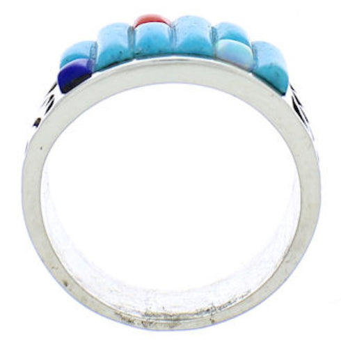 Southwest Multicolor Turquoise Jewelry Ring Size 6-3/4 Jewelry VX36248