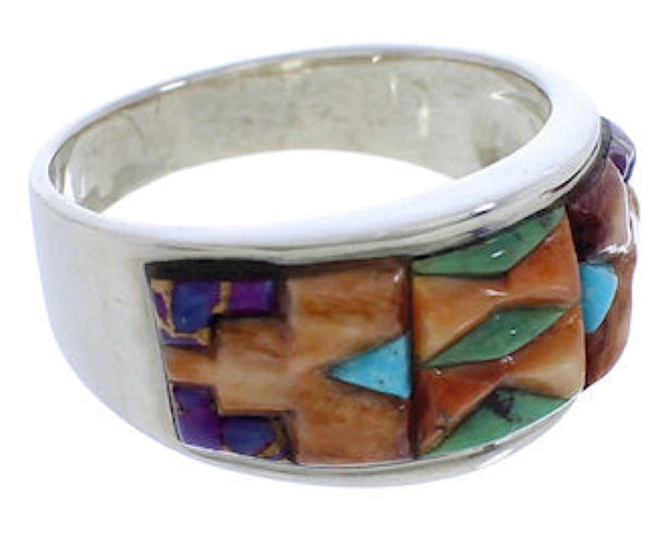 Multicolor Turquoise Sterling Silver Ring Size 8-3/4 VX36260