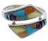 Multicolor Inlay Sterling Silver Ring Size 6-3/4 VX36353