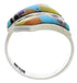 Multicolor Inlay Sterling Silver Ring Size 6-3/4 VX36353