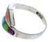 Multicolor Turquoise Inlay Sterling Silver Ring Size 7-1/4 VX36408