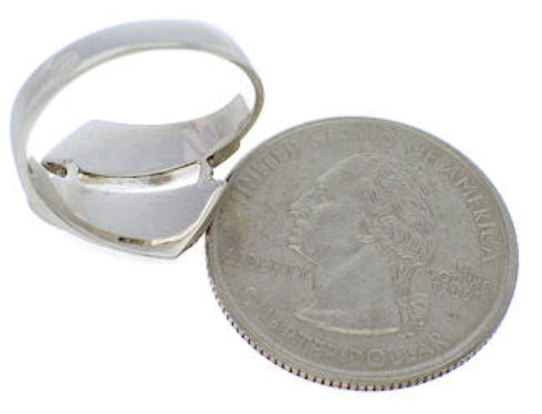 Multicolor Turquoise Inlay Sterling Silver Ring Size 7-1/4 VX36408