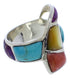 Sterling Silver Multicolor Turquoise Jewelry Ring Size 5-1/4 VX36441