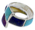Southwest Multicolor Turquoise Sterling Silver Ring Size 6 VX36451