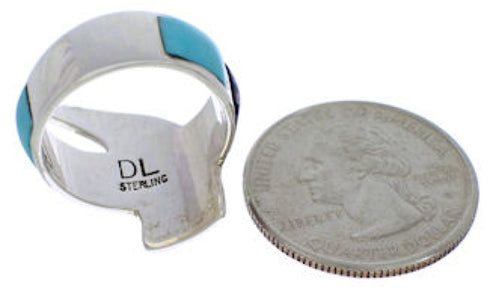 Southwest Multicolor Turquoise Sterling Silver Ring Size 6 VX36451