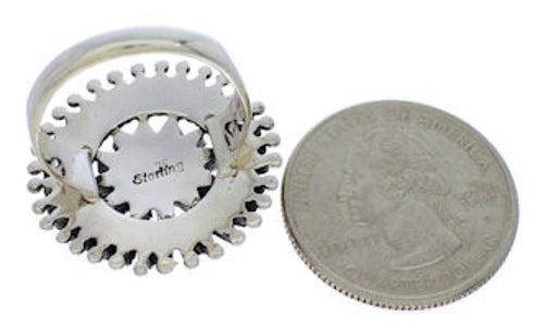 Turquoise Multicolor Jewelry Sterling Silver Ring Size 8-1/2 VX36485