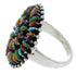 Multicolor Turquoise Sterling Silver Jewelry Ring Size 8-1/4 VX36495
