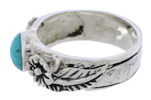 Silver Turquoise Flower Southwest Jewelry Ring Size 5-1/2 TX26993