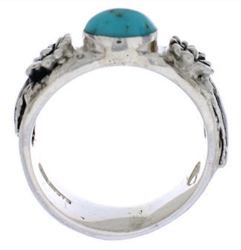 Silver Turquoise Flower Southwest Jewelry Ring Size 5-1/2 TX26993
