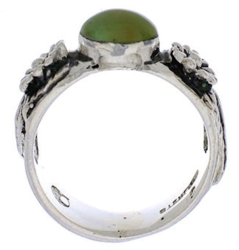 Flower Silver Turquoise Southwestern Jewelry Ring Size 5-3/4 TX27959