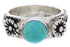 Silver Turquoise Flower Southwestern Jewelry Ring Size 5-3/4 TX27969