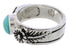 Silver Turquoise Flower Southwestern Jewelry Ring Size 5-3/4 TX27969
