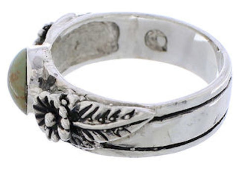 Flower Sterling Silver Turquoise Southwestern Ring Size 8-1/2 TX27973