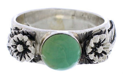 Southwest Sterling Silver Turquoise Flower Ring Size 6-1/4 TX28000