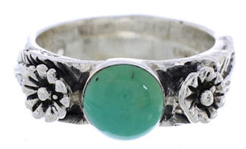 Southwest Sterling Silver Turquoise Flower Ring Size 7-1/2 TX28116
