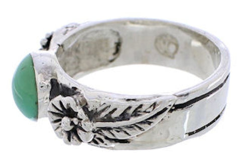 Southwest Sterling Silver Turquoise Flower Ring Size 7-1/2 TX28116